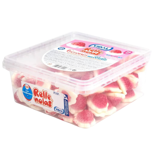 Vidal Jelly Filled Strawberries & Cream Tub 75 Count