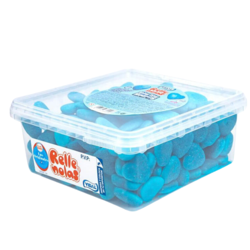 Vidal Jelly Filled Shiny Blue Hearts Tub 150 Count